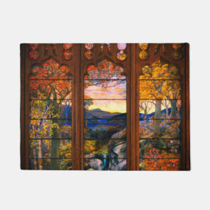 Stained glass tiffany look Victorian elegant Doormat