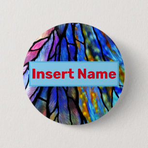 Stained Glass, Tiffany - Style, 6 Cm Round Badge
