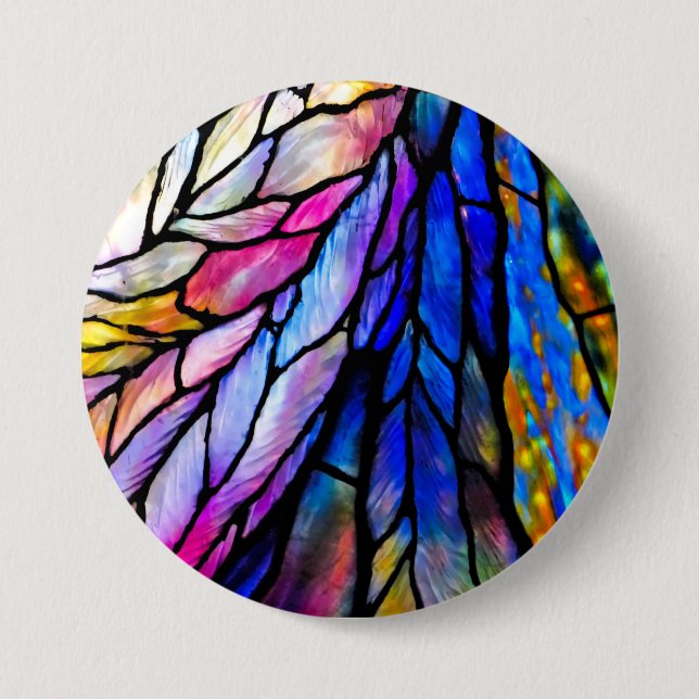 Stained Glass, Tiffany - Style,  7.5 Cm Round Badge (Front)