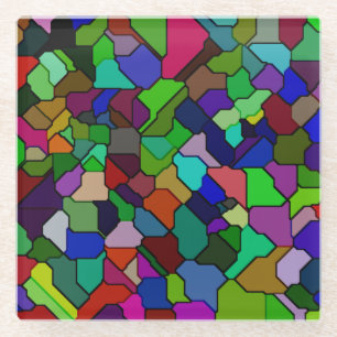 Stained Glass Tilted Tile Glass Coaster