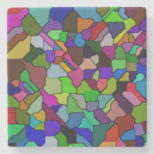 Stained Glass Tilted Tile Marble Coaster