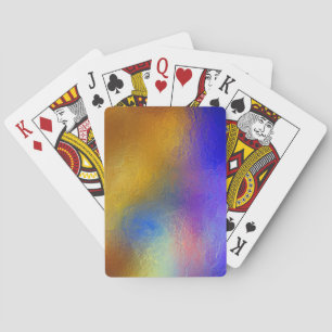 Stained glass, transparent colourful shiny window playing cards