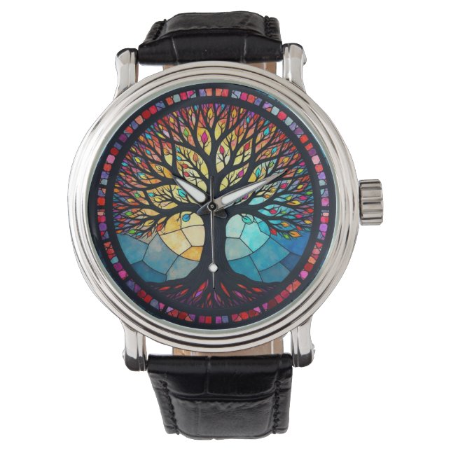 Stained Glass Tree of Life Watch (Front)