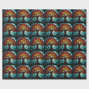 Stained Glass Tree of Life Wrapping Paper