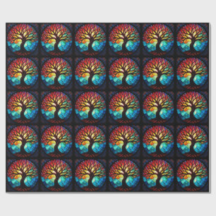 Stained Glass Tree of Life Wrapping Paper