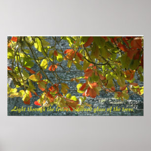 Stained Glass Trees - Poster with Quote