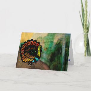 Stained Glass Turkey in Stone Canyon - Personalize Holiday Card