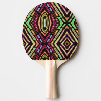 Stained Glass Vibe Colourful Jewels Pattern Ping Pong Paddle