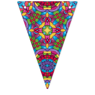 Stained Glass Vintage Purple Kaleidoscope Bunting