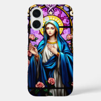 Stained Glass Virgin Mary Catholic Christian