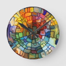 Stained Glass Wall Clock