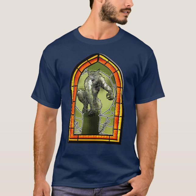 Stained Glass Warewolf  T-Shirt (Front)