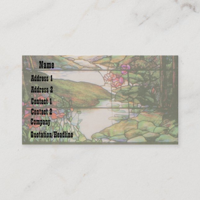 Stained Glass Water Garden Business Card (Front)