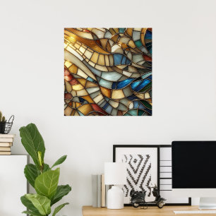 Stained Glass Waves Poster