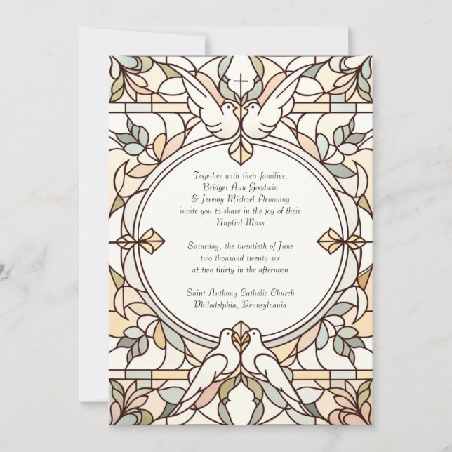 Stained Glass Wedding Invitation (Front)
