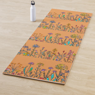 Stained Glass Wildflowers Yoga Mat