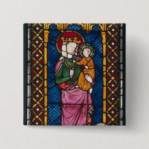 Stained Glass Window 15 Cm Square Badge