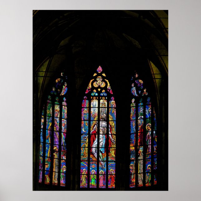 Stained Glass Window(2), St Vitus's Cathedral Poster (Front)