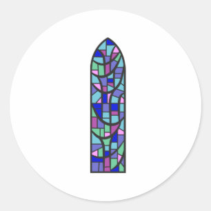 Stained Glass Window Bookmark Classic Round Sticker