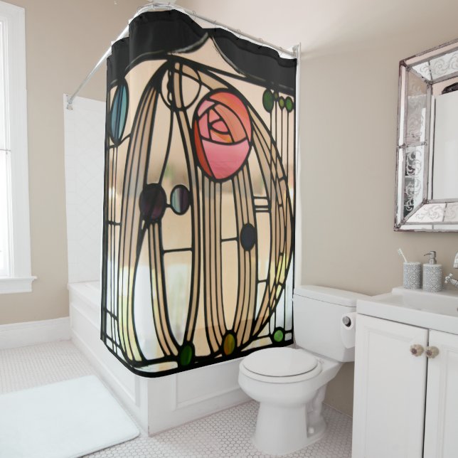 Stained Glass Window by Charles Mackintosh Shower Curtain (In Situ)