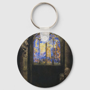 Stained Glass Window by Odilon Redon Key Ring