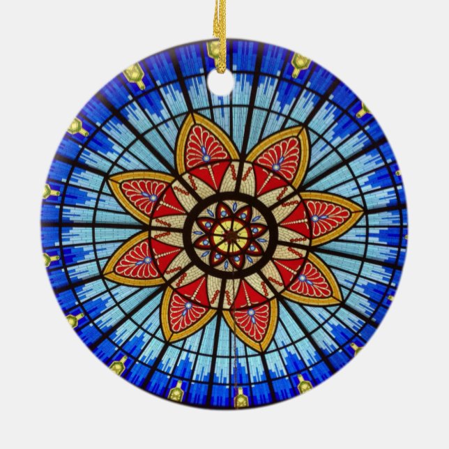 Stained glass window ceramic ornament (Back)