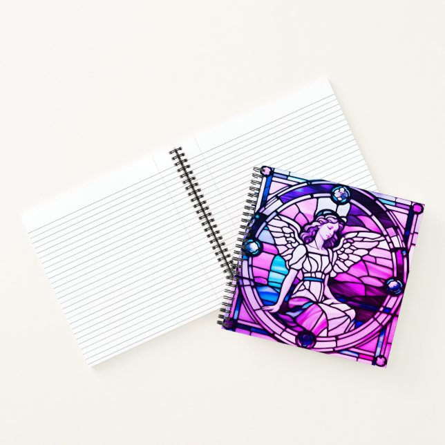 Stained Glass Window Christmas Angel Notebook (Inside)