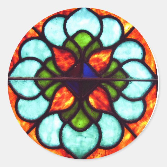 Stained Glass Window Classic Round Sticker (Front)
