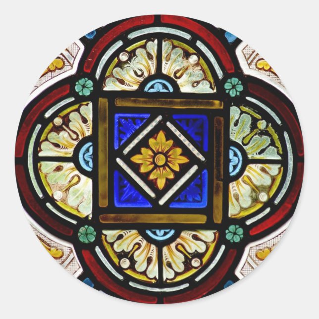 Stained Glass Window Classic Round Sticker (Front)
