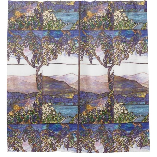 Stained Glass Window Design Shower Curtain (Front)