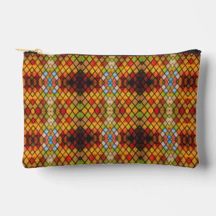 Stained Glass Window Diamond Pattern Accessory Pouch