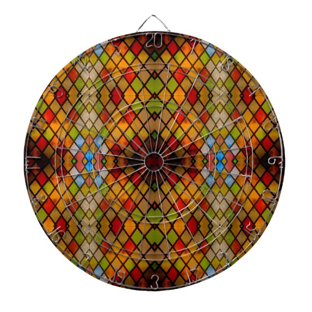 Stained Glass Window Diamond Pattern  Dartboard (Front)