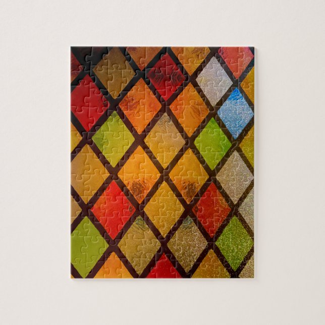 Stained Glass Window Diamond Pattern  Jigsaw Puzzle (Vertical)