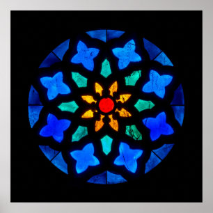 Stained glass window from Rome, Italy Poster
