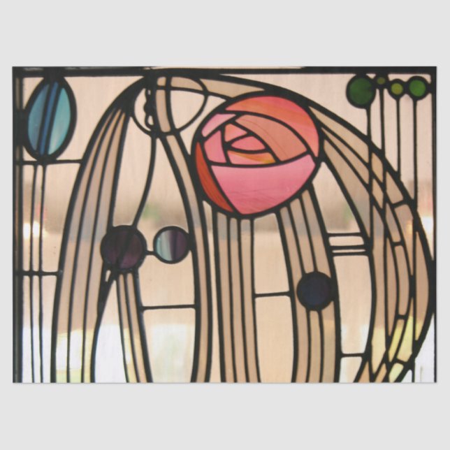 Stained Glass Window, Hill House by Mackintosh Tissue Paper (Front)