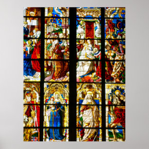 Stained Glass Window in Cologne Cathedral, Germany Poster