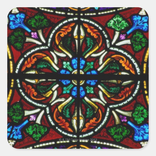 Stained Glass Window in St Michans Church Square Sticker (Front)