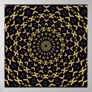 Stained Glass Window Kaleidoscope 11 Poster
