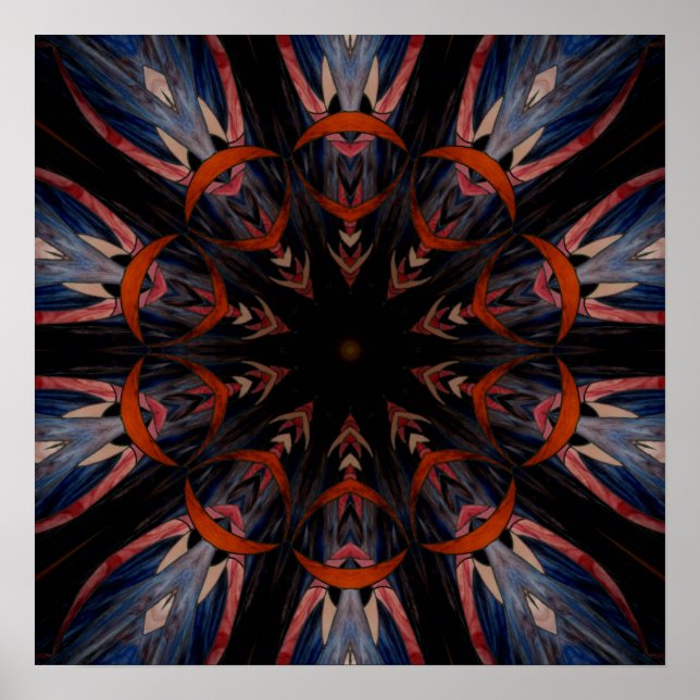 Stained Glass Window Kaleidoscope 12 Poster (Front)