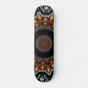 Stained Glass Window Kaleidoscope 21 Skateboard