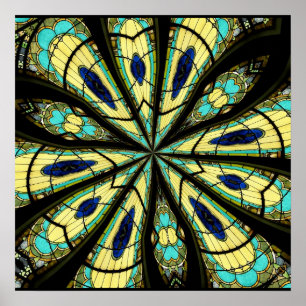 Stained Glass Window Kaleidoscope 23 Poster