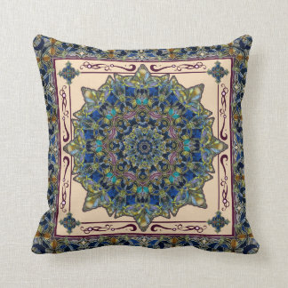 Stained Glass Window Mandala Decor Pillow