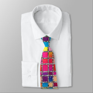 Stained Glass Window Multicolour Pattern Tie