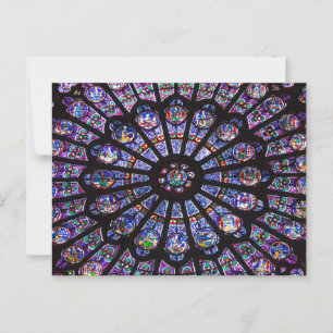 Stained Glass Window, Notre Dame, Paris Postcard