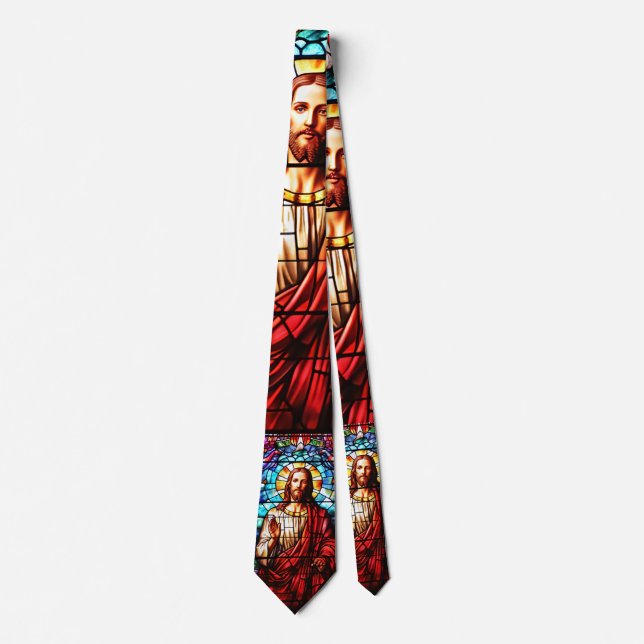 Stained Glass Window of Jesus Tie  (Front)