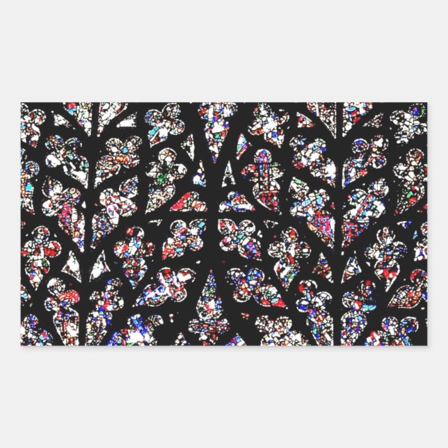 Stained glass window rectangular sticker (Front)