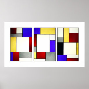 Stained Glass Window Tryptych Theo Van Doesburg Poster