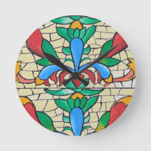 Stained- Glass Window Wall Clock