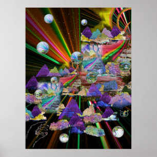 Stained Glass Windows 3-D Poster