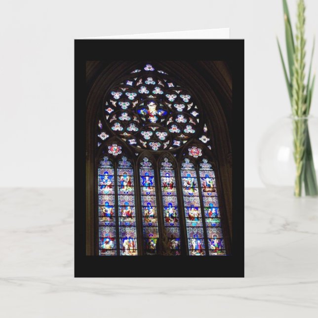 'Stained Glass Windows' Holiday Card - Christmas (Front)